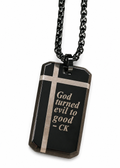 Bold Cross Pendant Necklace (Black)