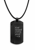 Cross Inlay Black Pendant Necklace