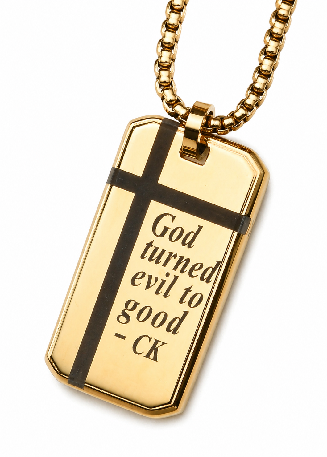 Bold Cross Pendant Necklace (Gold)