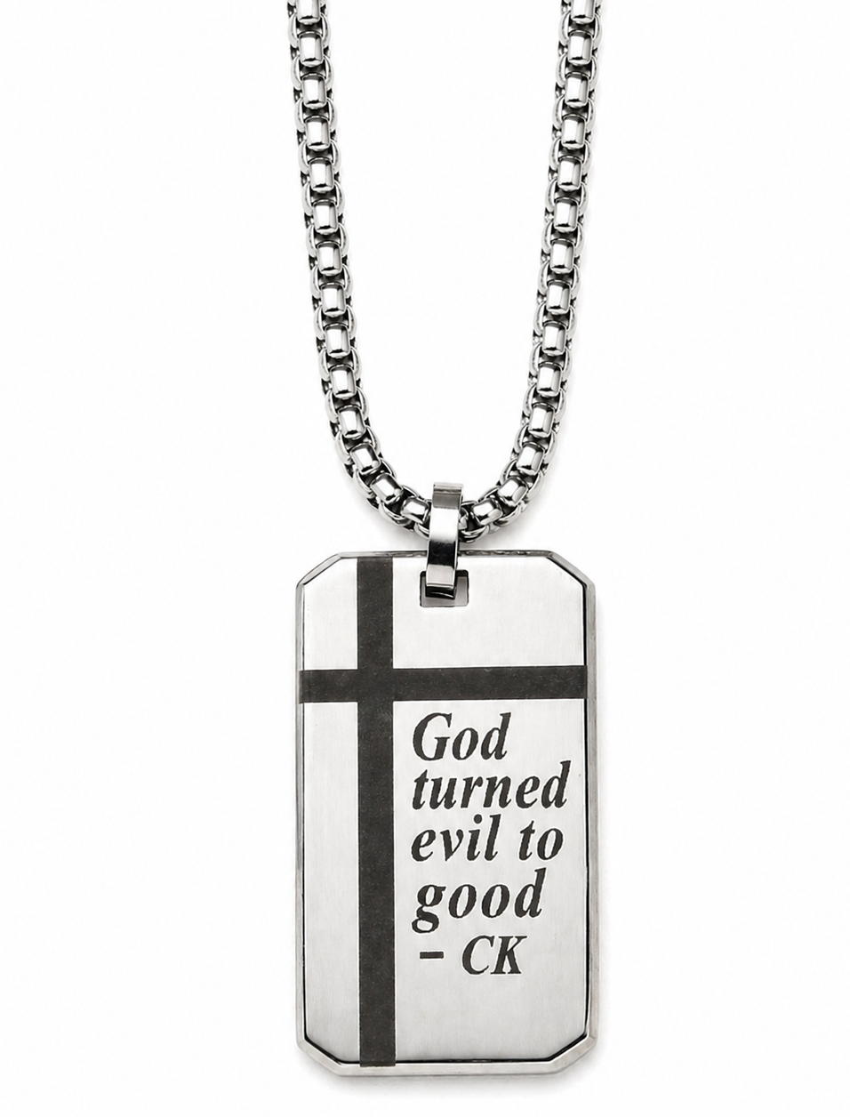 Bold Cross Pendant Necklace (Silver)