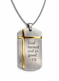 Cross Inlay Silver Pendant Necklace